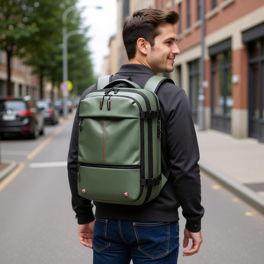 NordicPack Pro - Ultimate Roll-Top 30-45L (48CM) Travel Backpack | Anti-Theft, Water-Resistant & Effortlessly Stylish